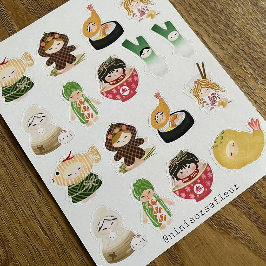 Planche de stickers - food