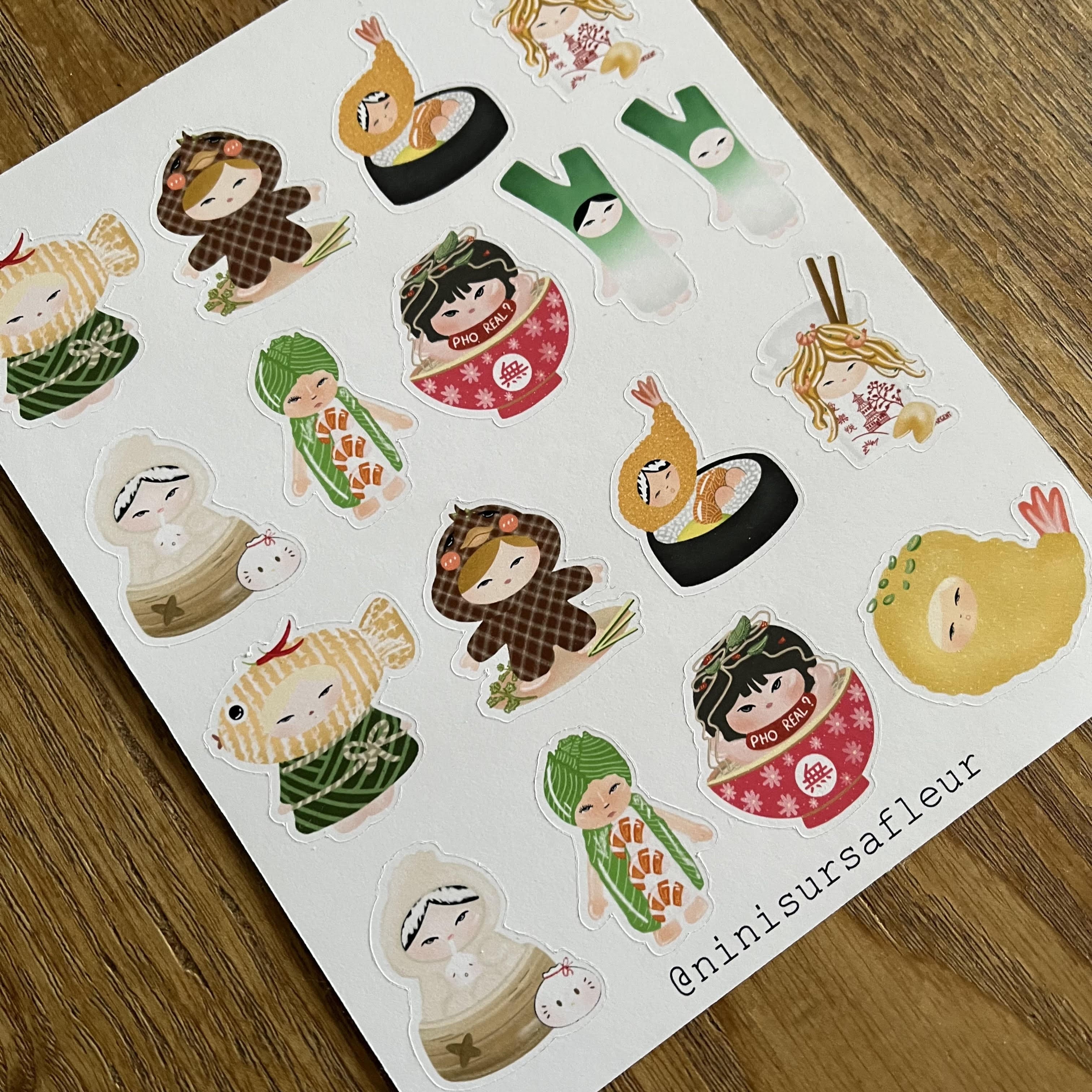 Planche de stickers - food