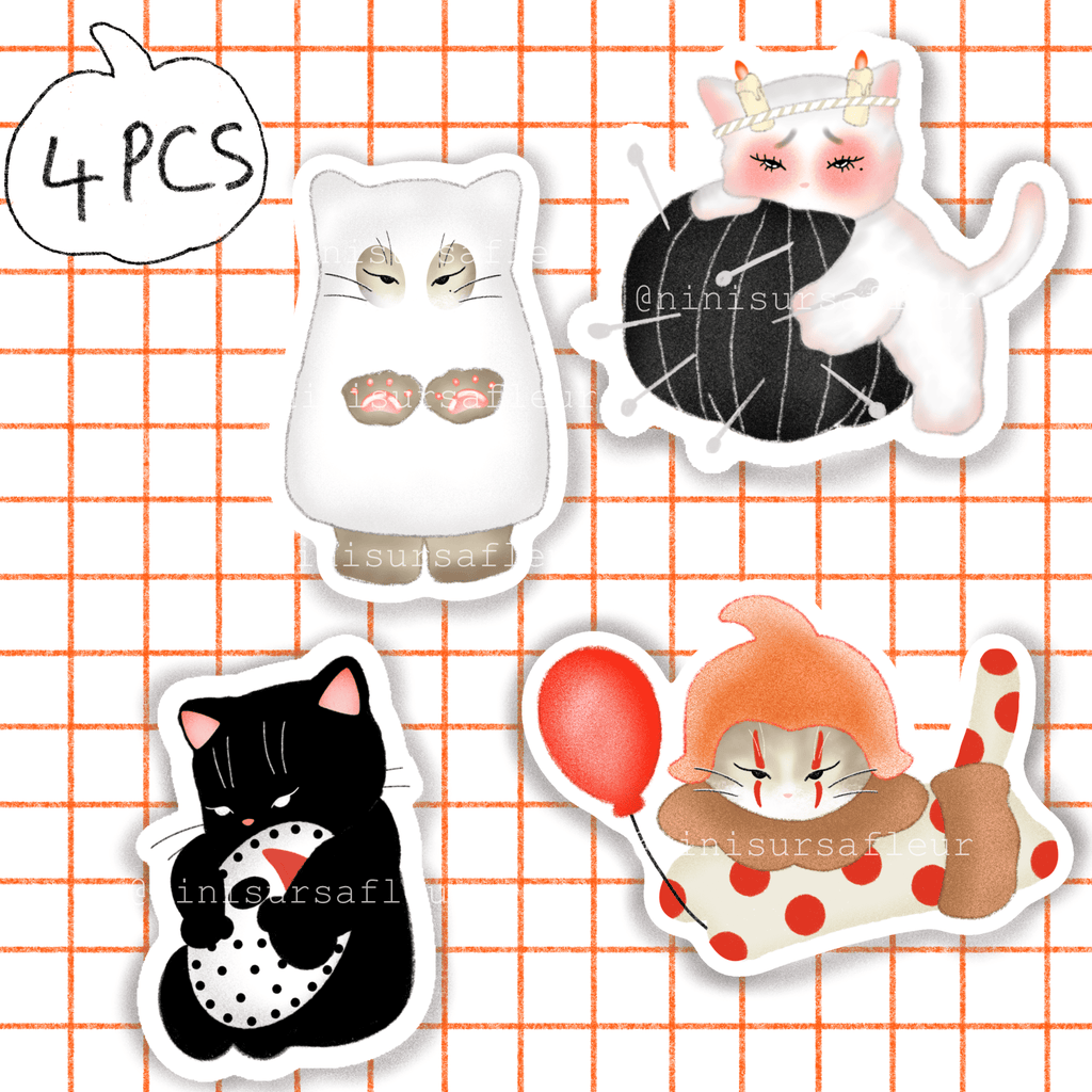 Pack de stickers - Chats horreur