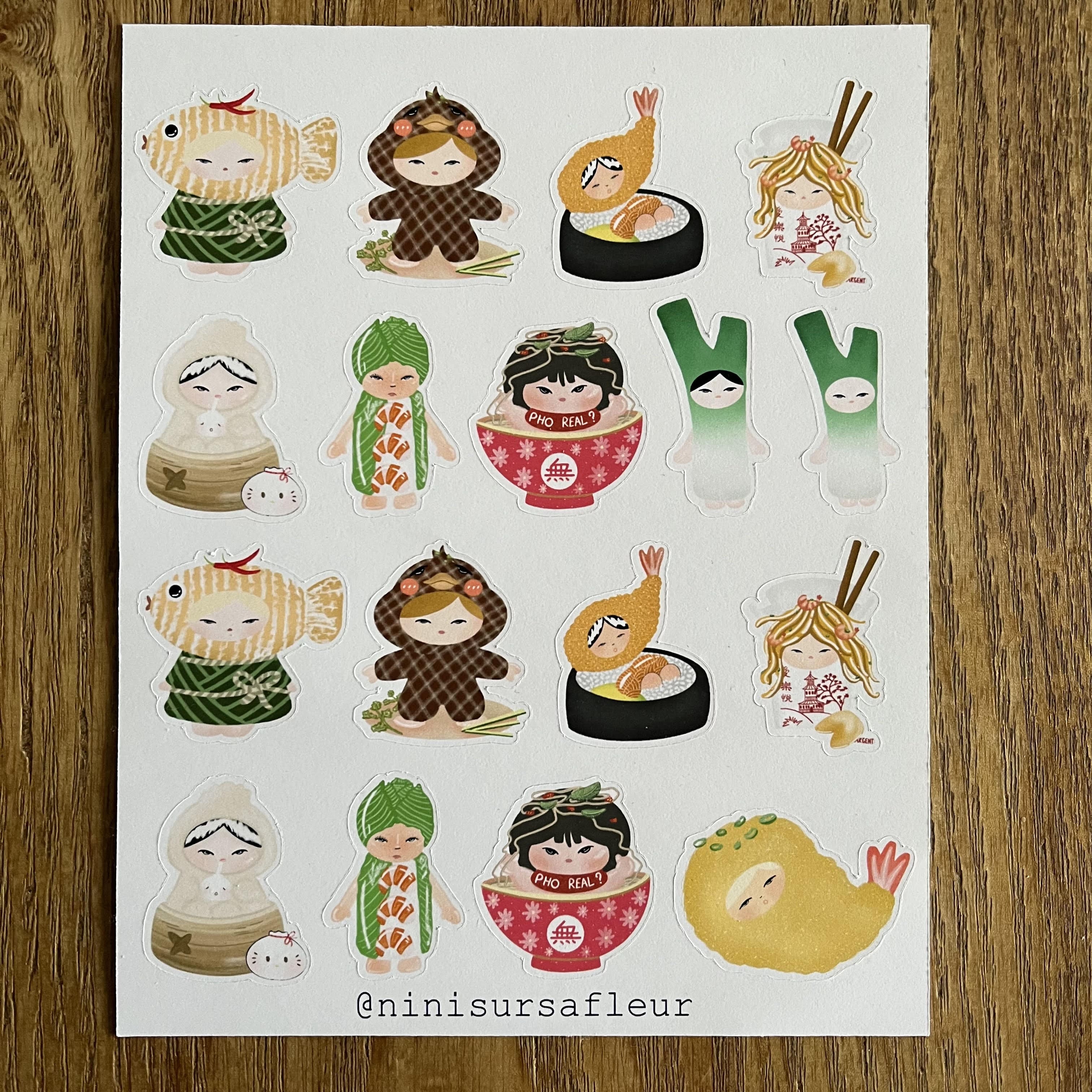 Planche de stickers - food