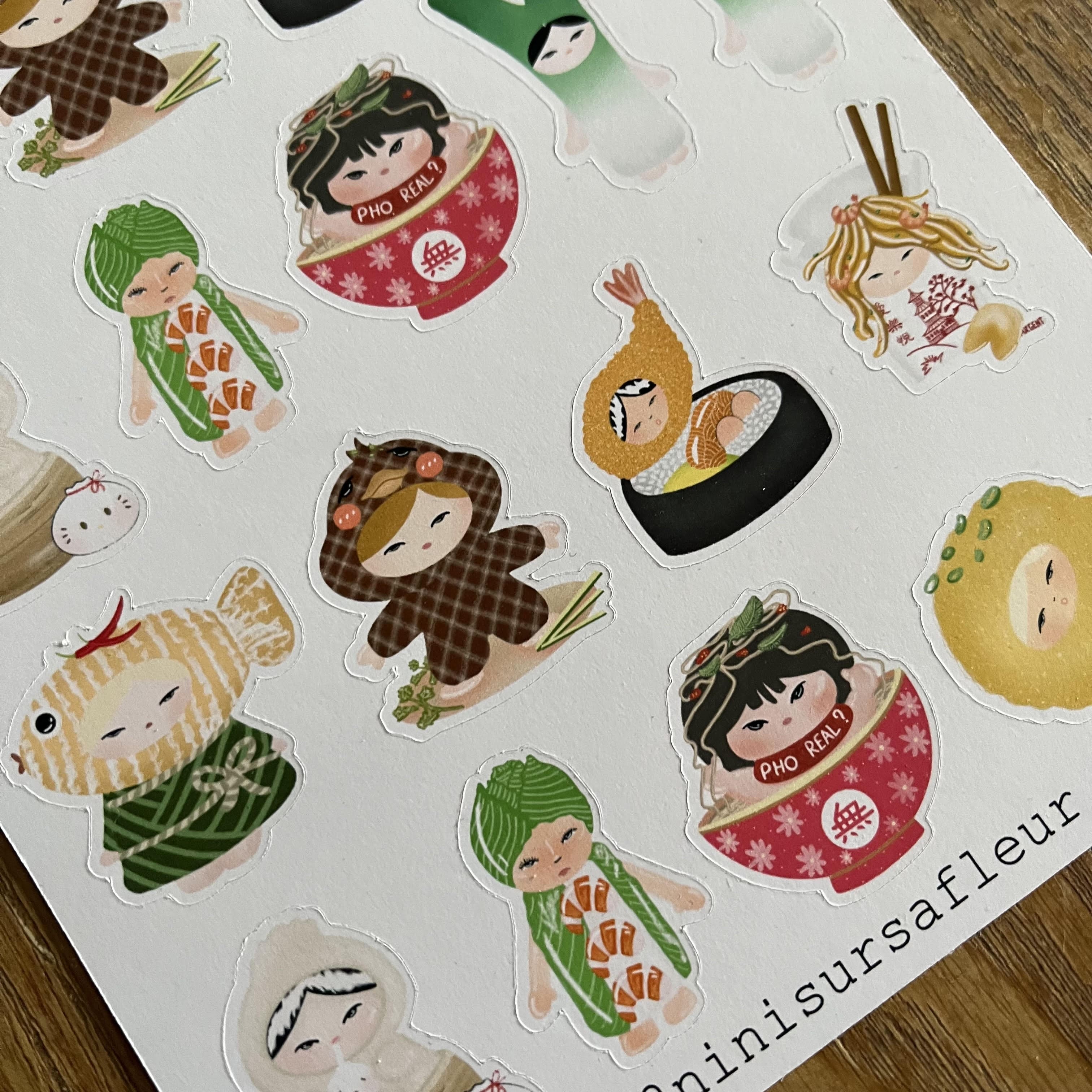 Planche de stickers - food