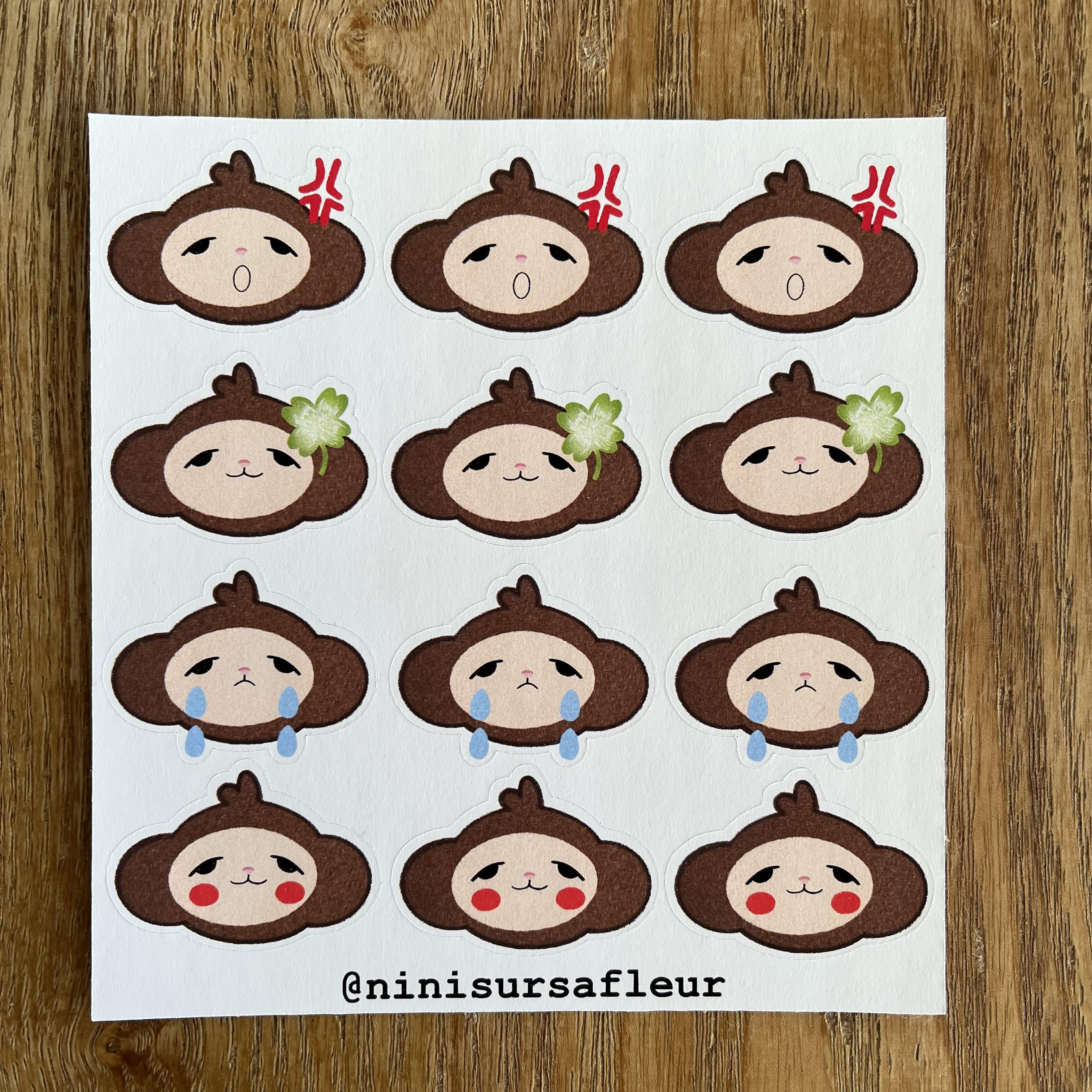 Planche de stickers - singe  émotions