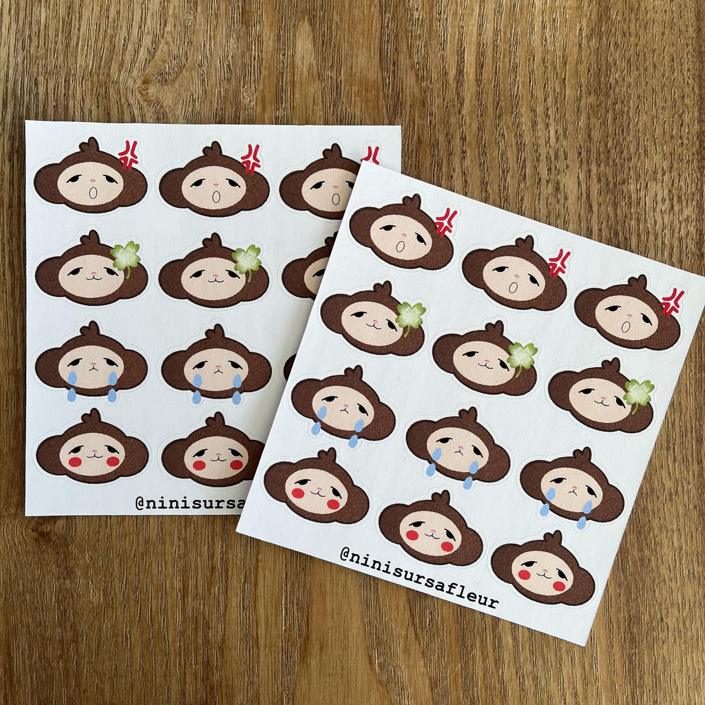Planche de stickers - singe  émotions