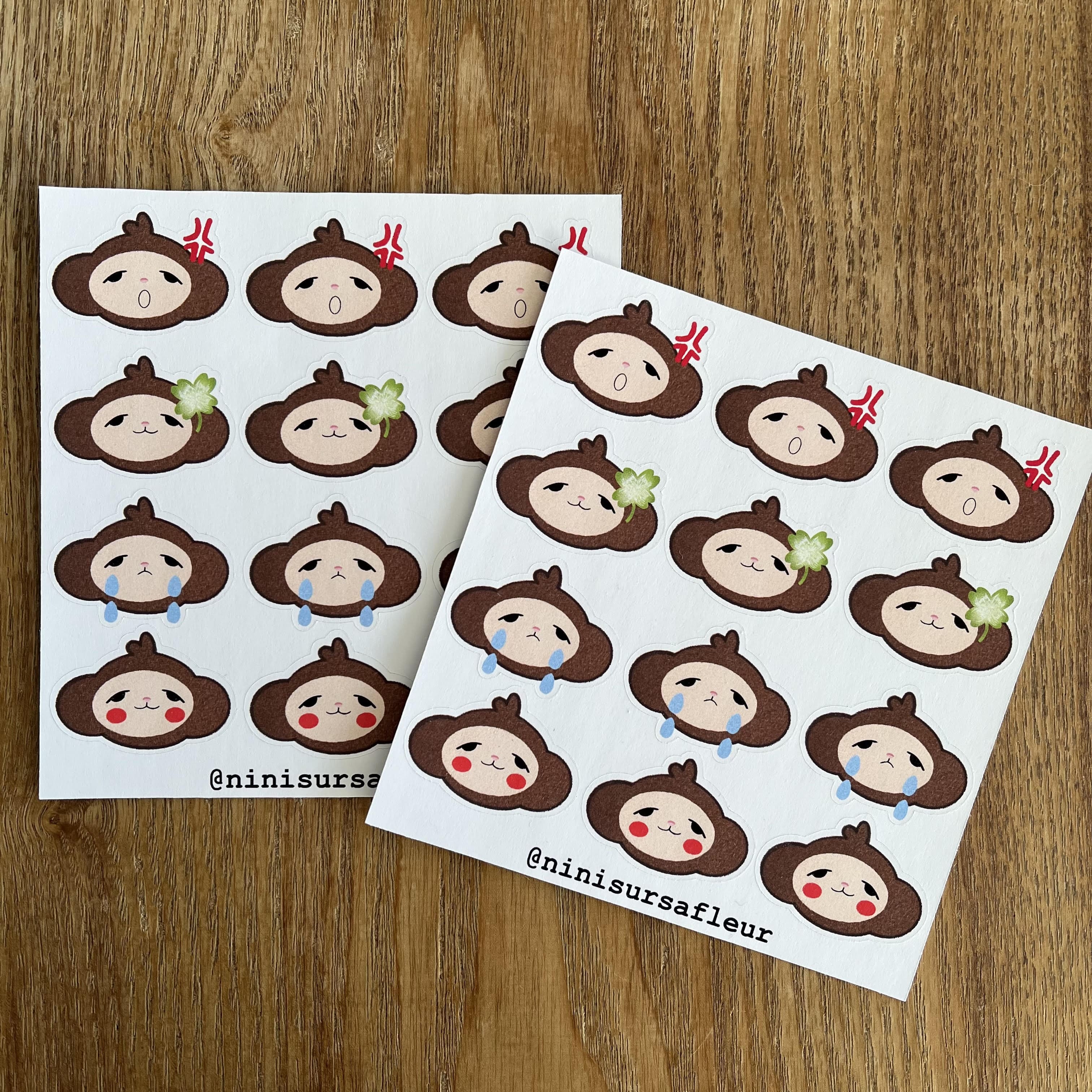 Planche de stickers - singe  émotions