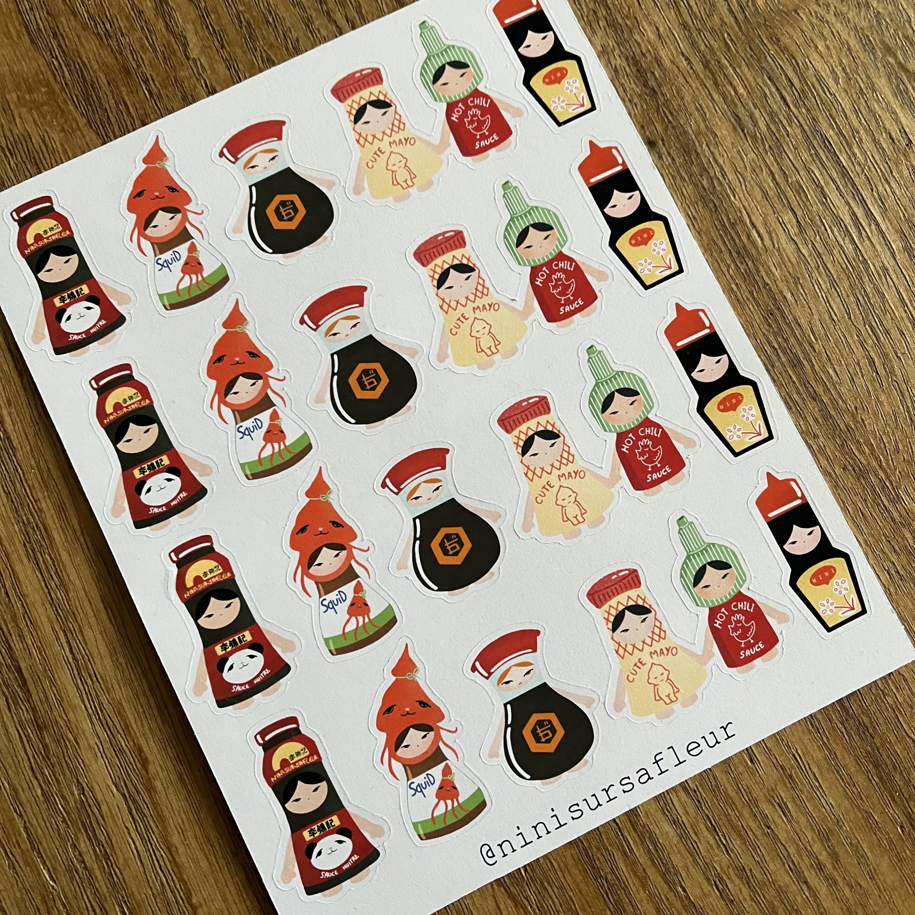 Planche de stickers - sauces