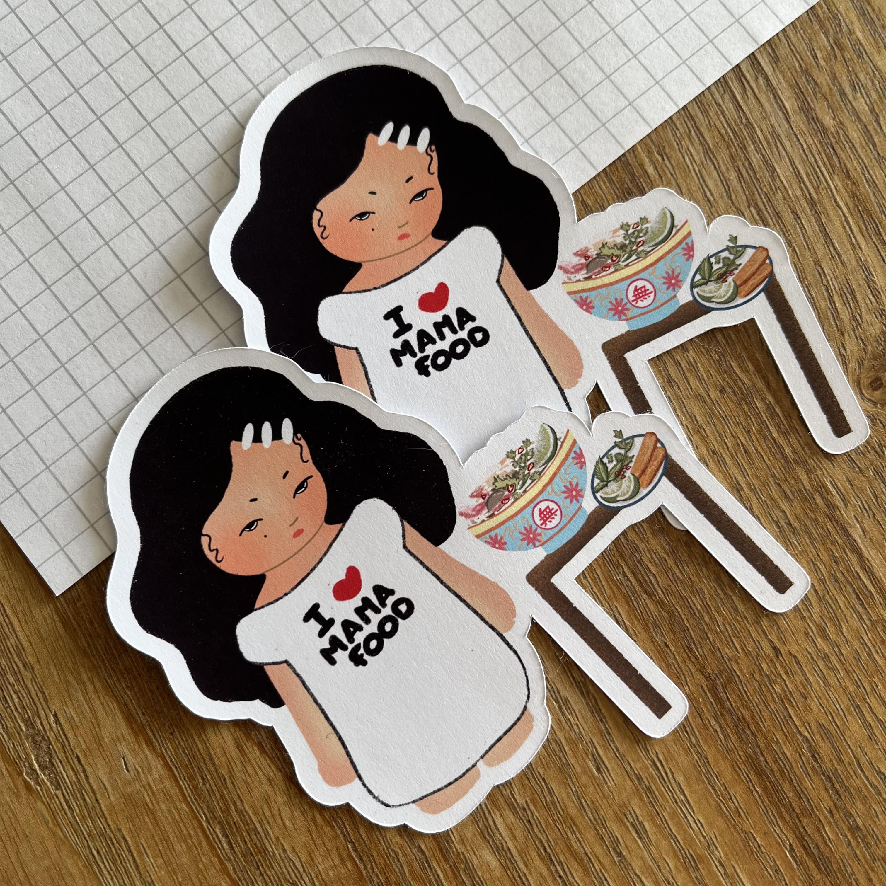 Stickers -  i ♡ mama food