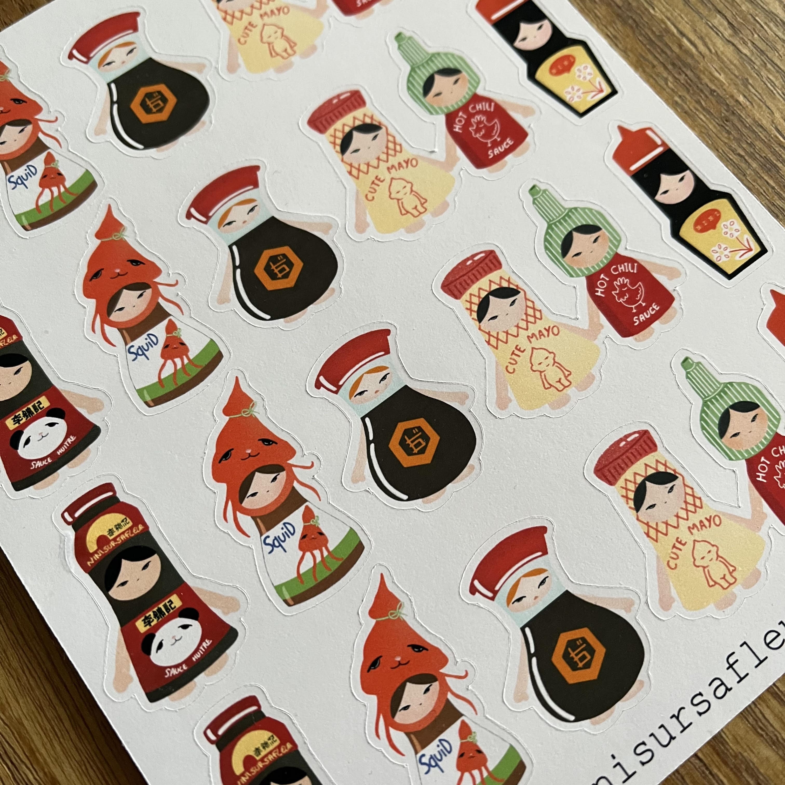 Planche de stickers - sauces