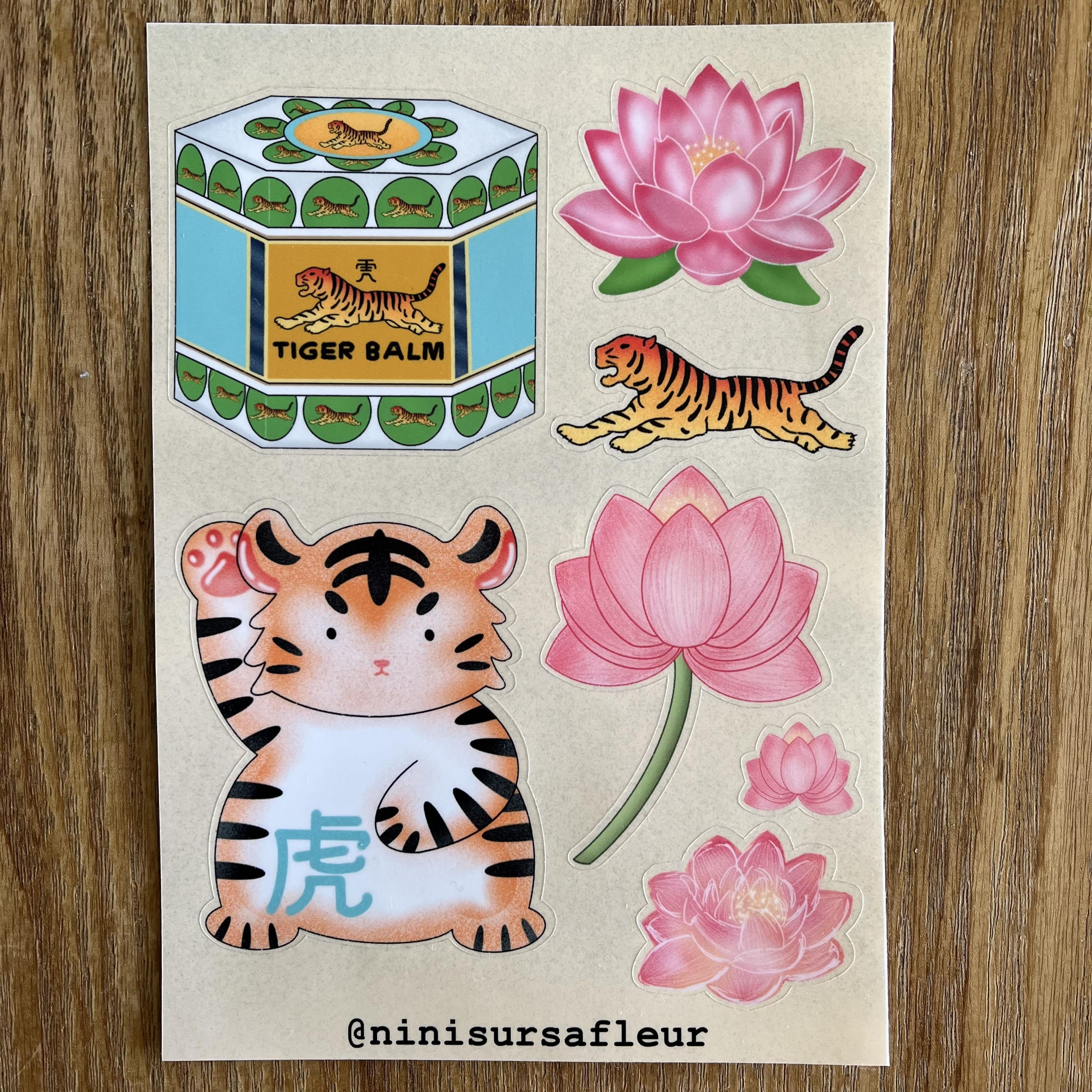 Planche de stickers - tigre