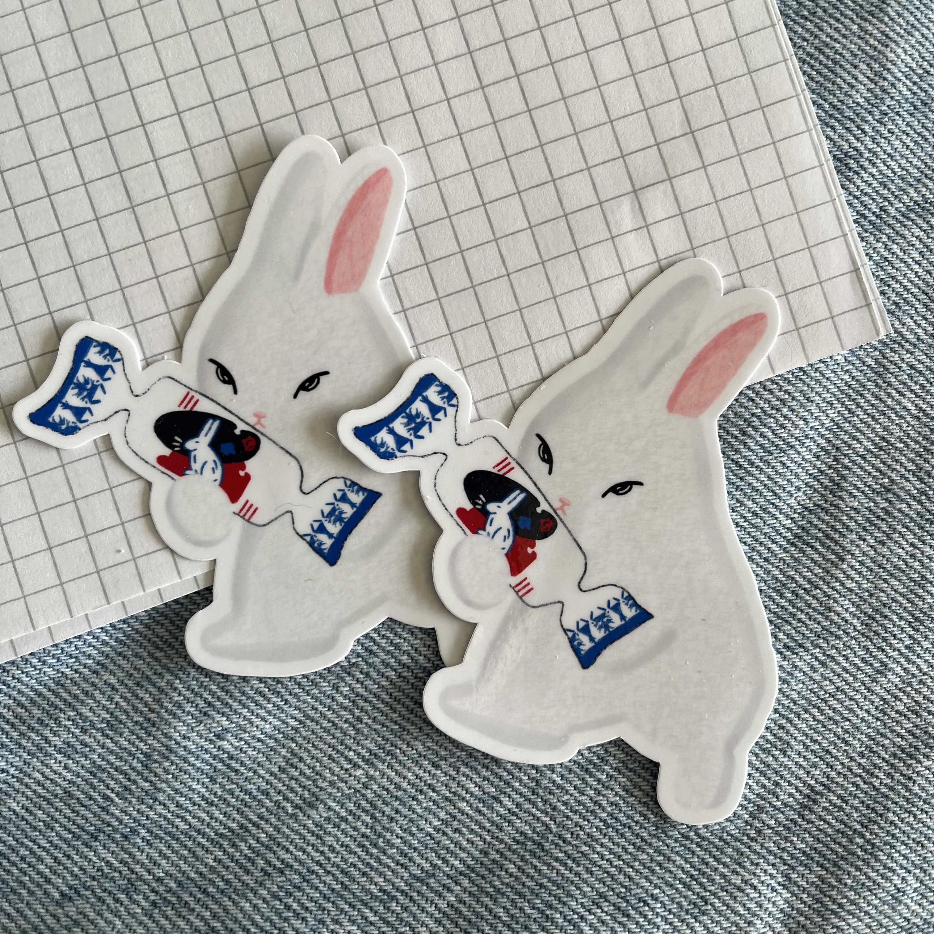 Stickers - lapin bonbon de lait