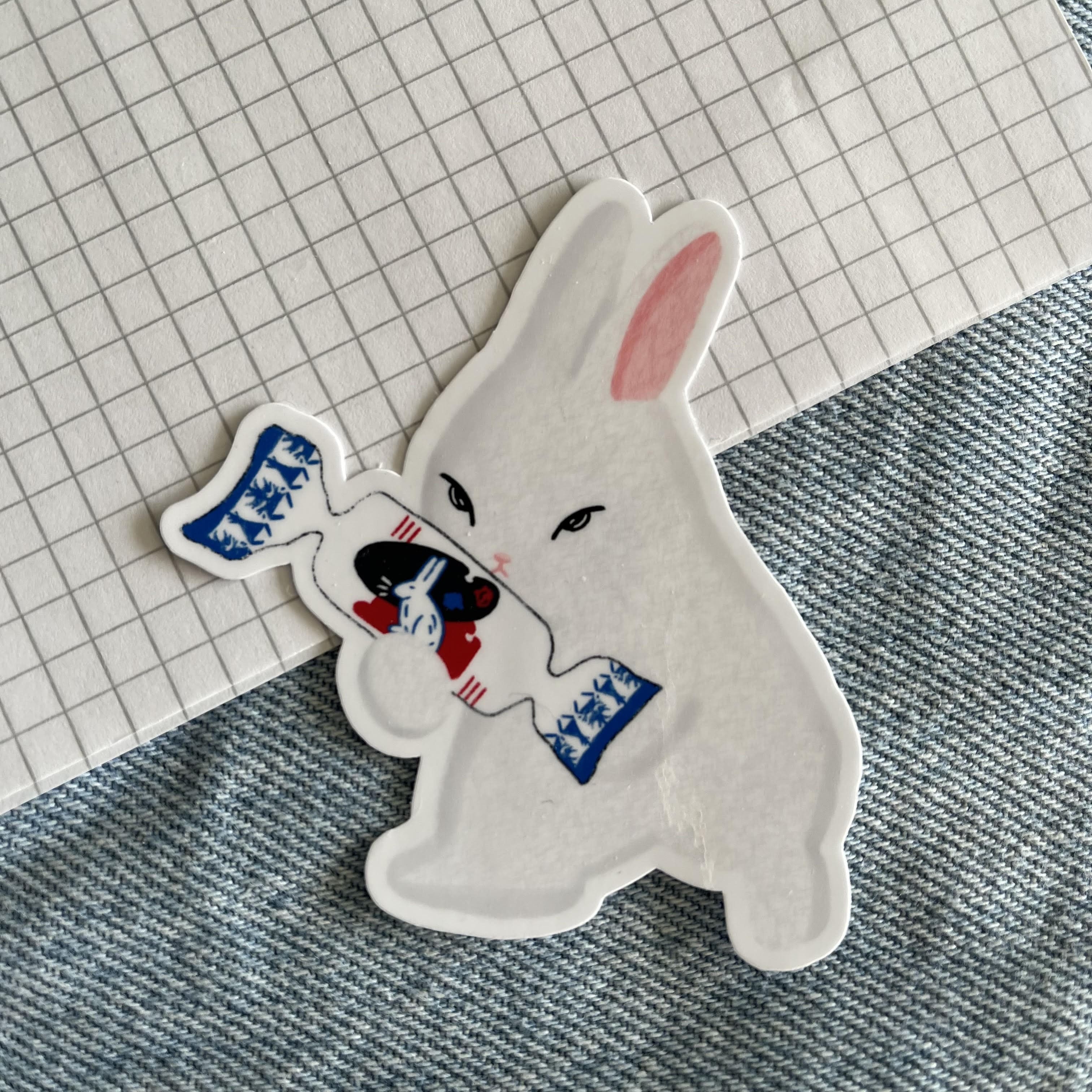 Stickers - lapin bonbon de lait