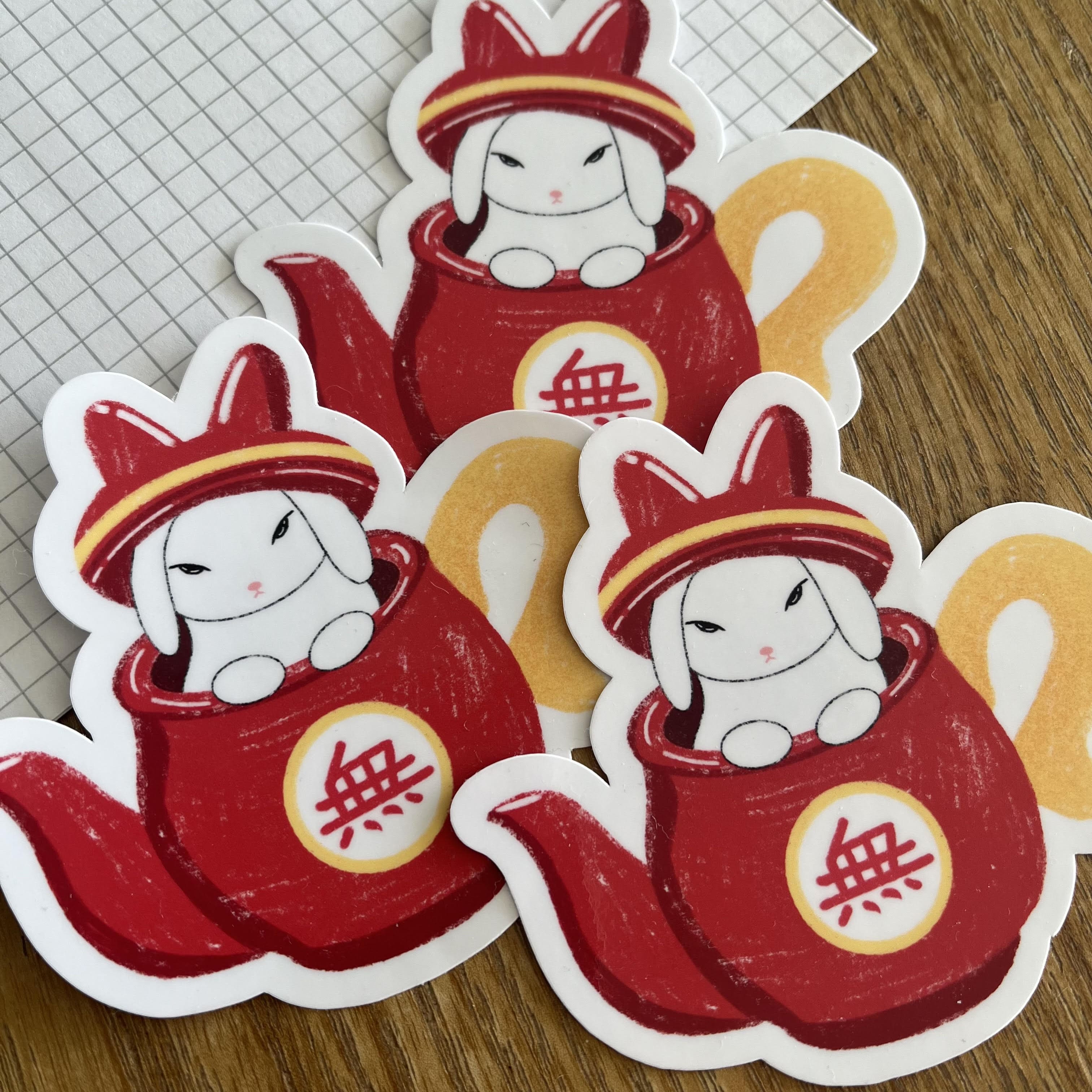 Stickers - lapin thé