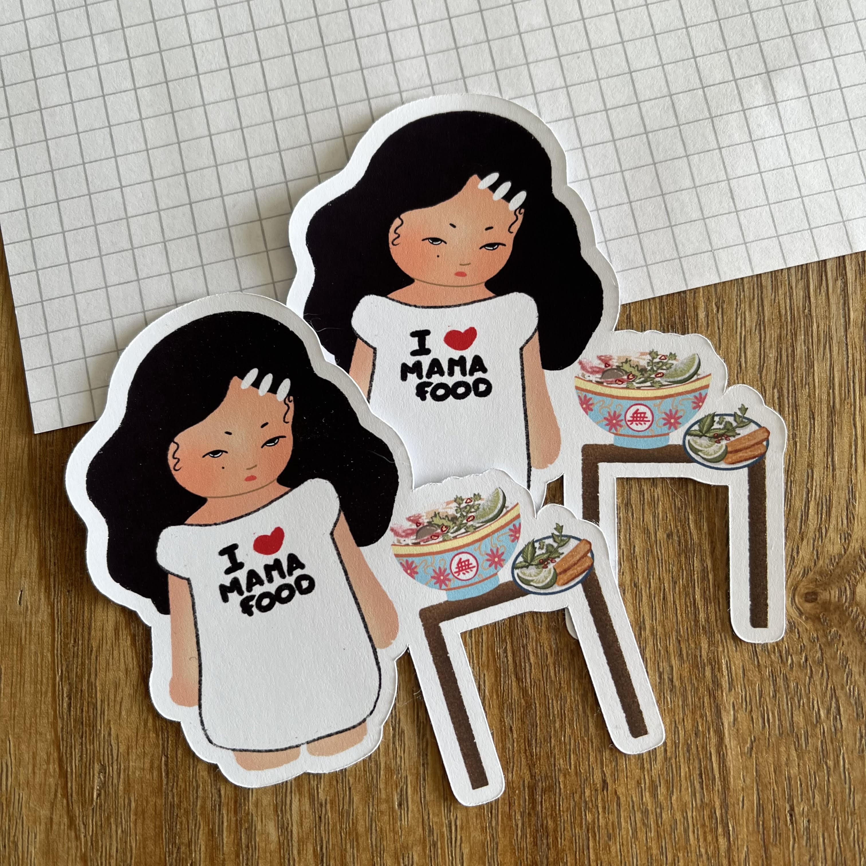 Stickers -  i ♡ mama food