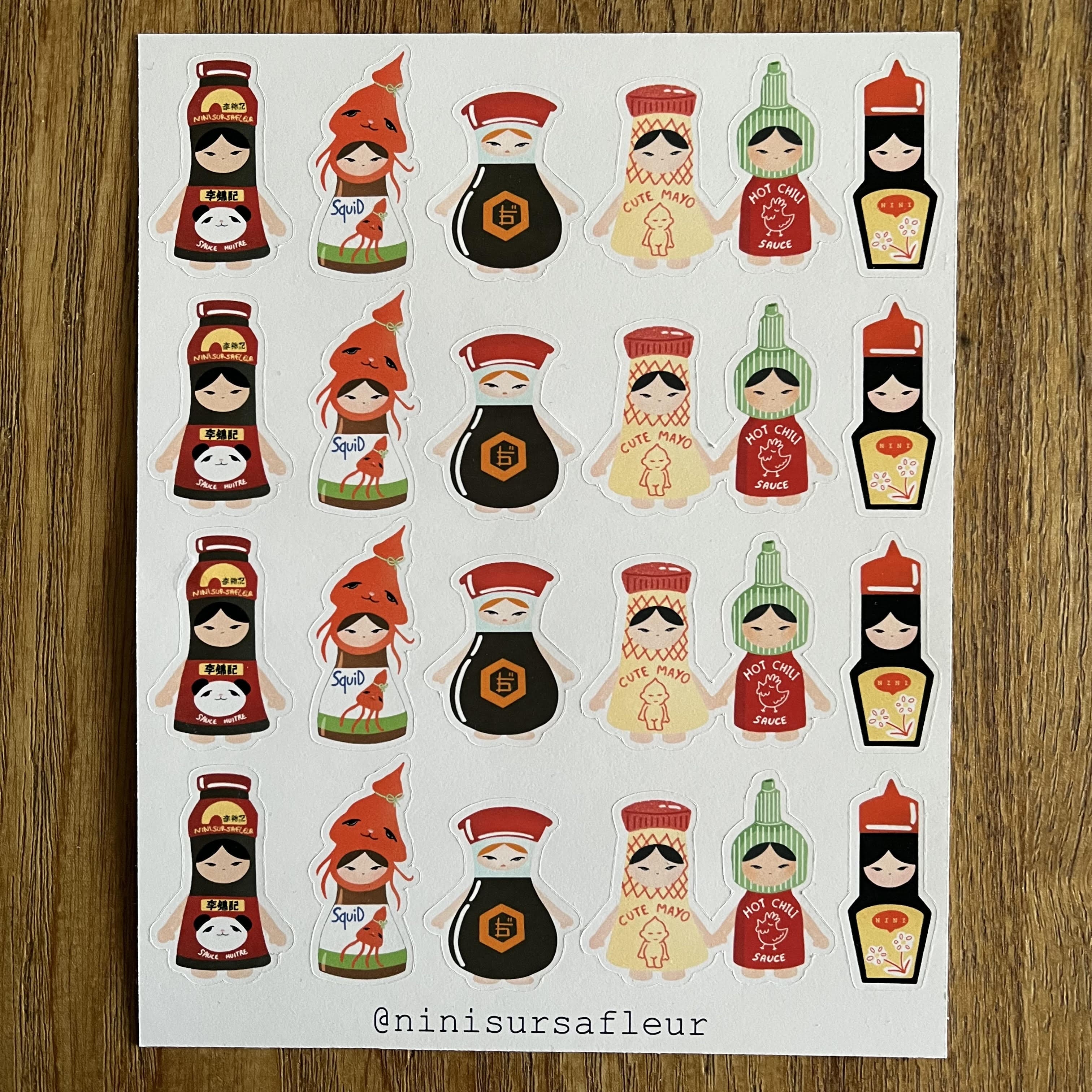 Planche de stickers - sauces